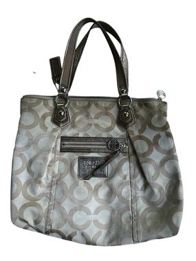COACH Poppy Signature Lurex  Highlight Tote Shoulder Bag Purse K1082-16299